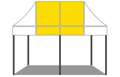 かんたんてんと（長方形（1：1.5））黄/白