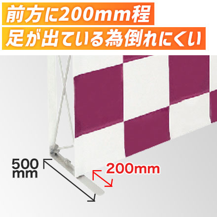 楽々バックパネル 4×4 前方に200mm程足が出ている為倒れにくい