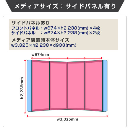 ニューイージーシステムパネル（カーブ）　3×4 メディアサイズ（サイドパネル有り）