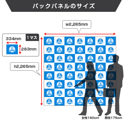 楽々バックパネル 3×3のサイズ画像