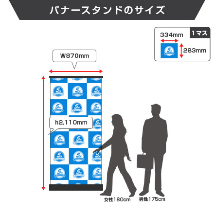 くるりんII W85 バナースタンドのサイズ