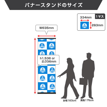 ニューアイバナースタンド W635 バナースタンドのサイズ