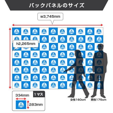 楽々バックパネル 3×5のサイズ画像