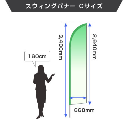 スウィングバナー（C）　W660×H2640mm スウィングバナーAサイズ