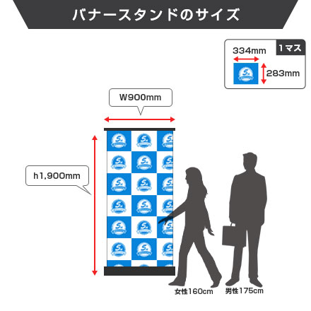 両面式ロールスクリーンバナーα バナースタンドのサイズ