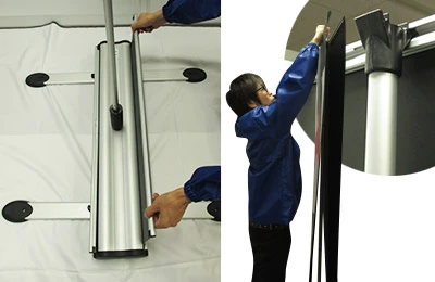 両面式ロールスクリーンバナーα:4 メディア上部