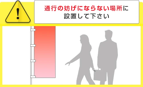 通行の妨げにならない場所に設置して下さい