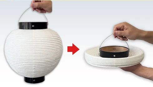 通常時・折り畳み時の提灯比較