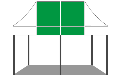 かんたんてんと（長方形/1：2）緑/白