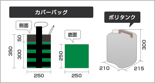 ハードタイプ 10kg用 サイズイメージ