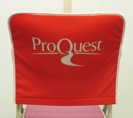 赤地に白1色で企業ロゴを名入れしたデザイン