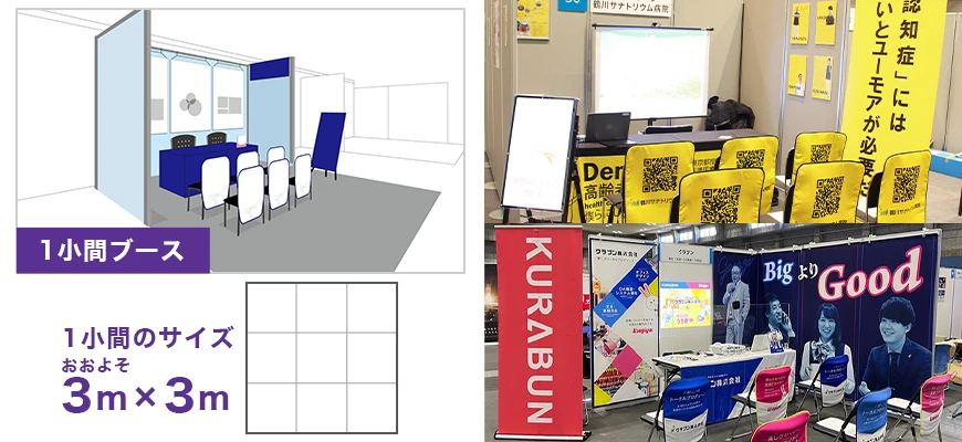 1小間およそ3m×3m|実績サイズ
